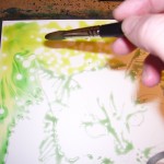 7 Adding different pigments to the still-wet paint.